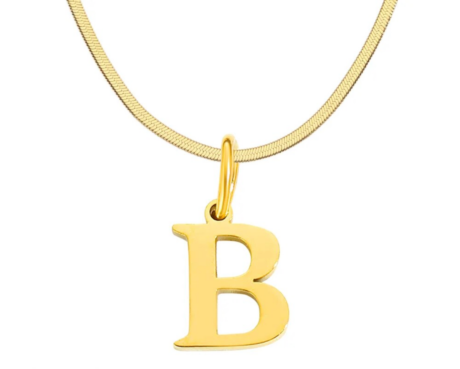 SARLA Flat Snake Chain with Initial