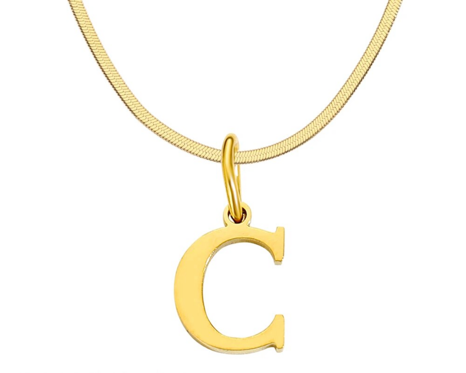 SARLA Flat Snake Chain with Initial