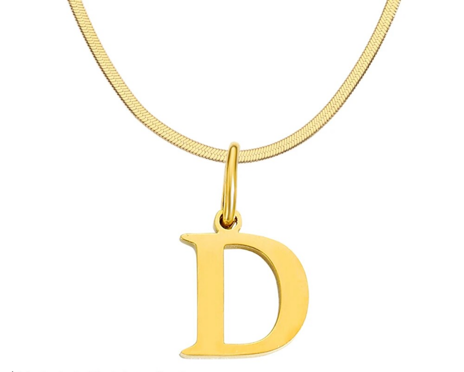 SARLA Flat Snake Chain with Initial