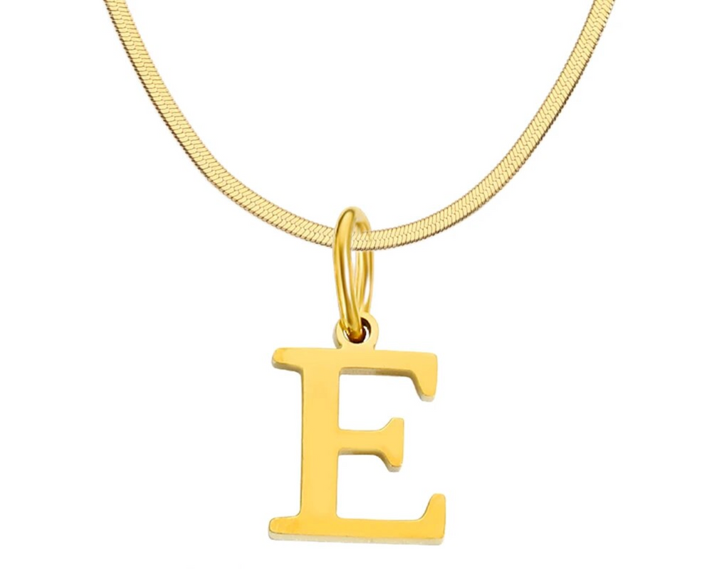 SARLA Flat Snake Chain with Initial