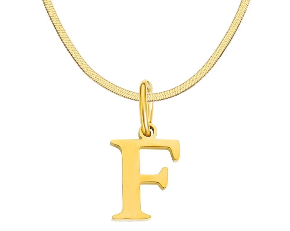 SARLA Flat Snake Chain with Initial