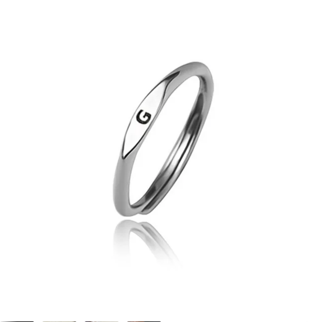 NADIA Dainty Adjustable Initial Signet Ring