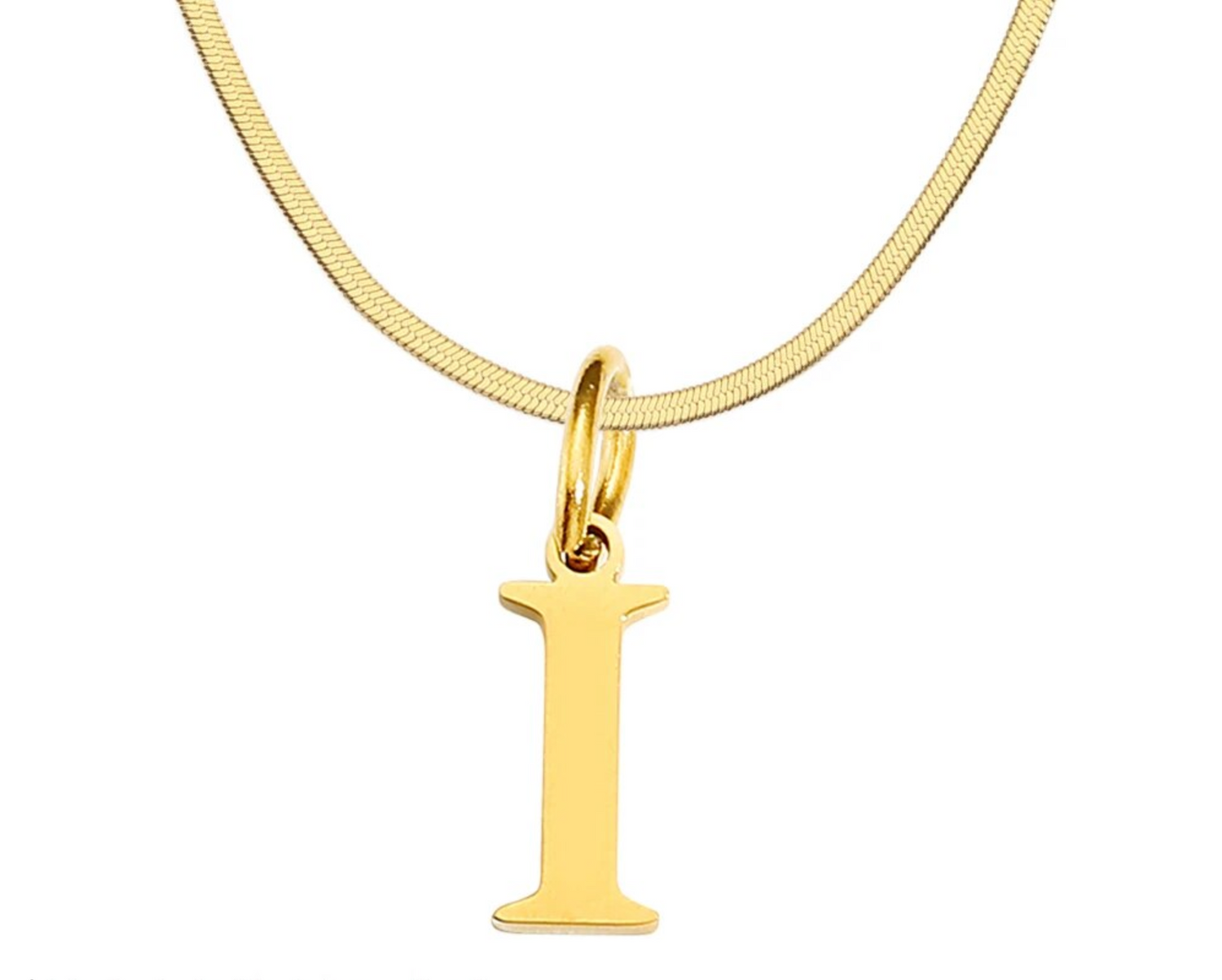 SARLA Flat Snake Chain with Initial