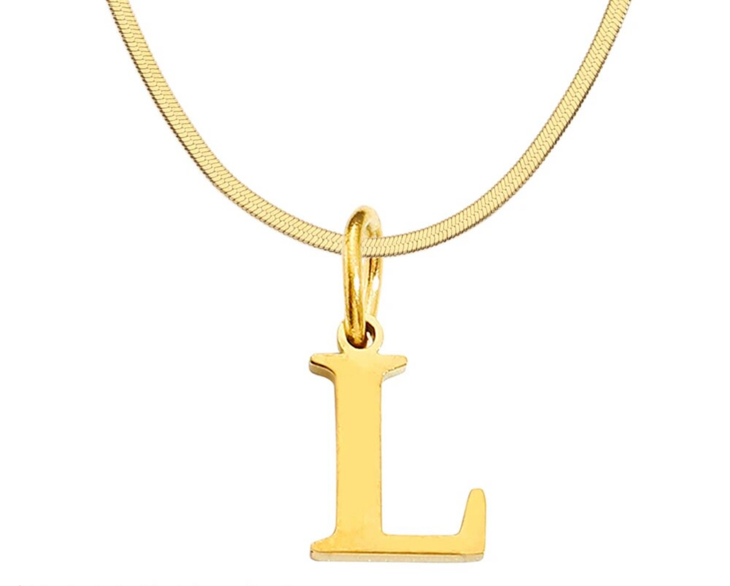 SARLA Flat Snake Chain with Initial