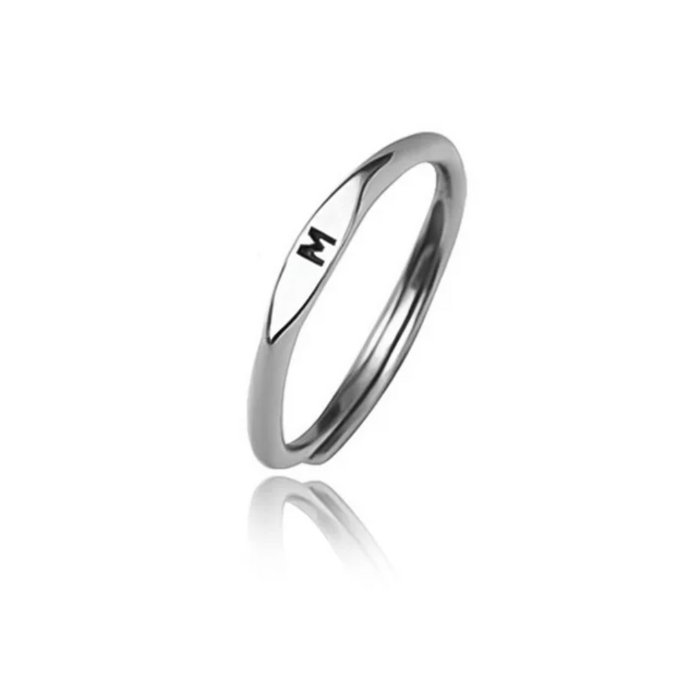 NADIA Dainty Adjustable Initial Signet Ring