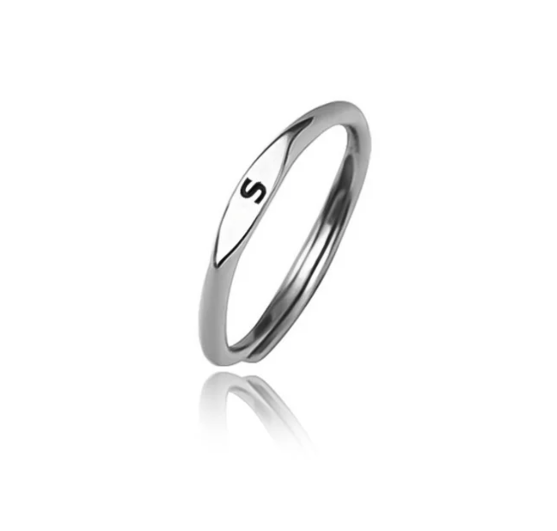 NADIA Dainty Adjustable Initial Signet Ring