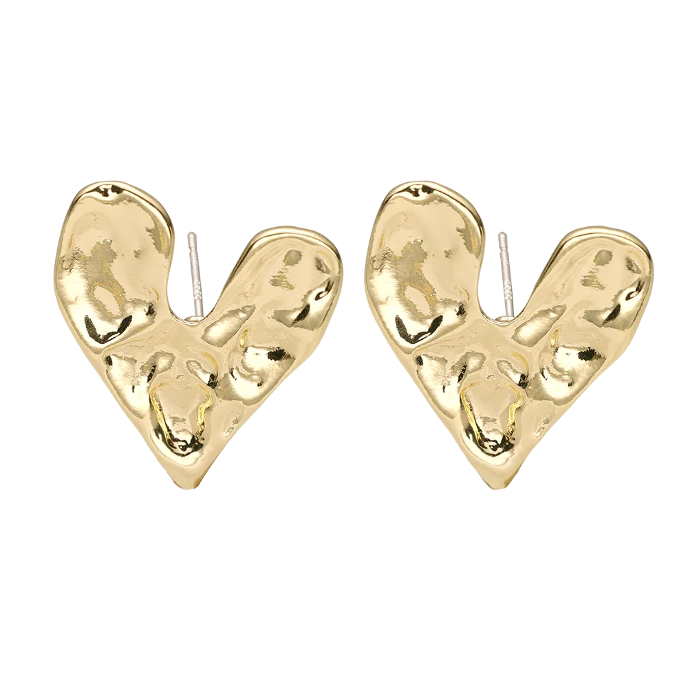 CRUMPLE Heart Earrings