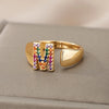 RAINBOW Chunky Jewel Initial Ring