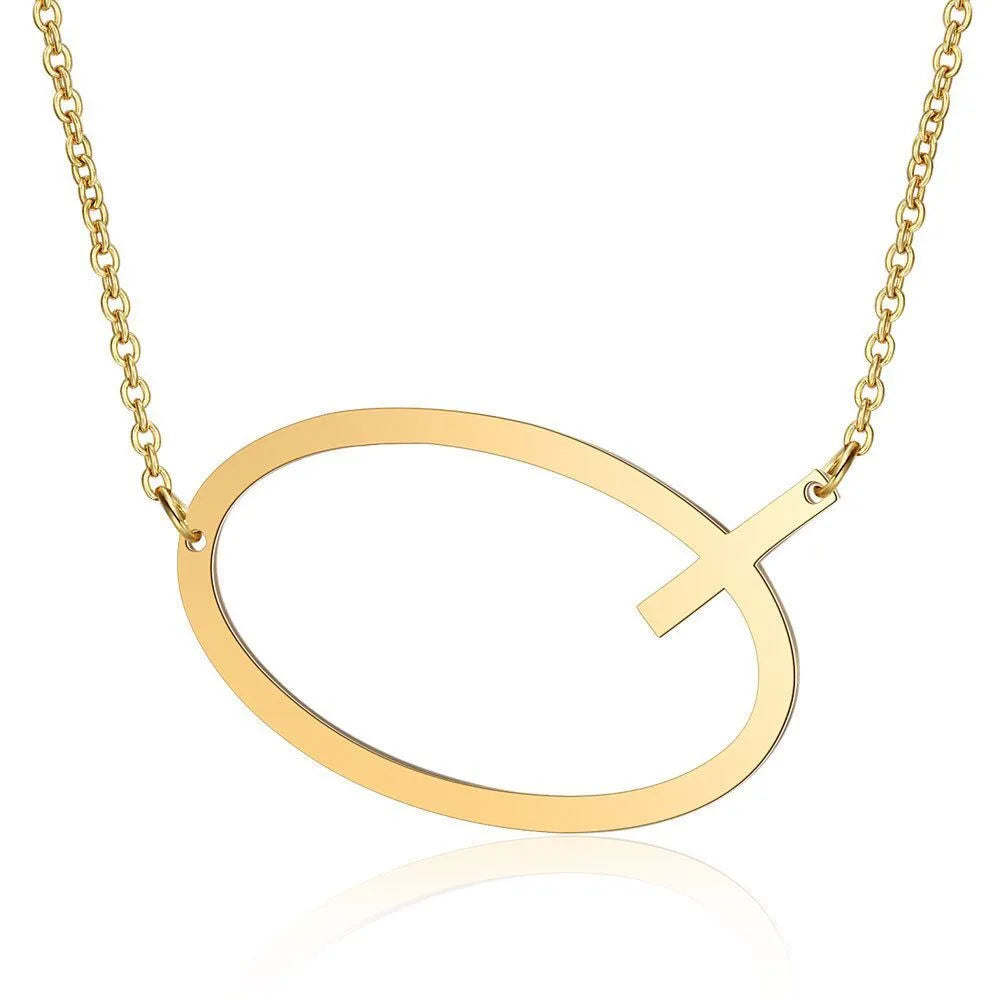 MOXIE Large Sideways Initial Necklace