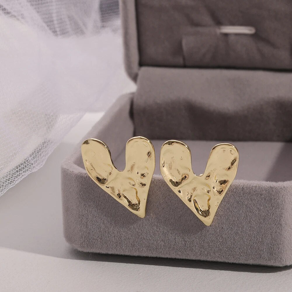 CRUMPLE Heart Earrings