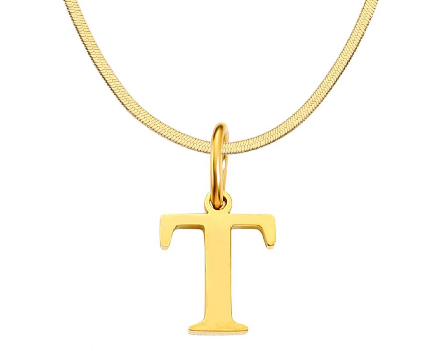 SARLA Flat Snake Chain with Initial