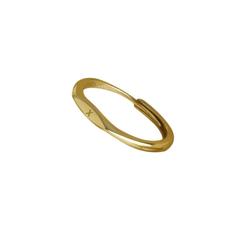 NADIA Dainty Adjustable Initial Signet Ring