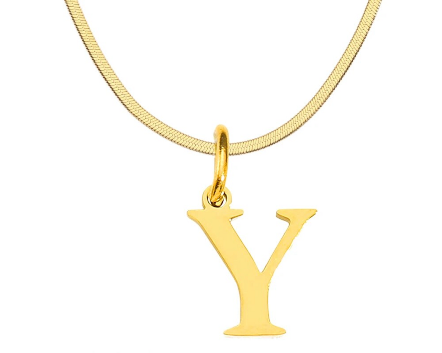 SARLA Flat Snake Chain with Initial