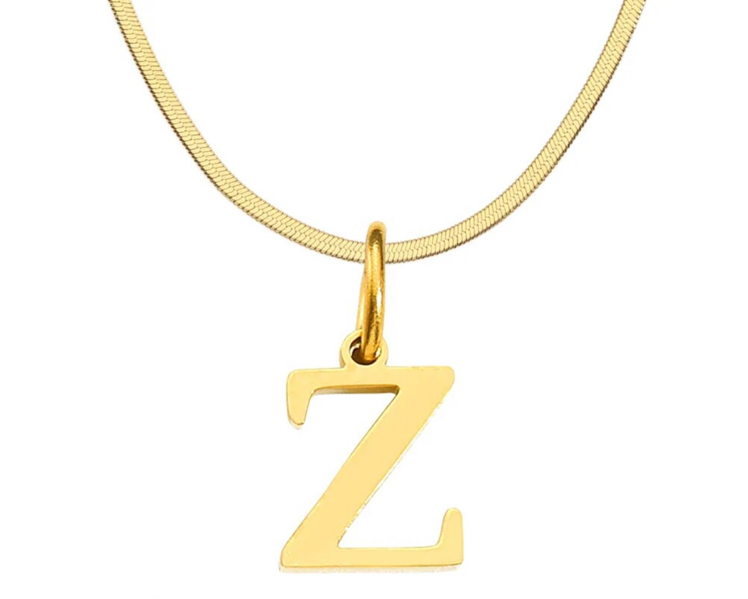 SARLA Flat Snake Chain with Initial